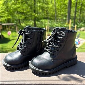 GAP Black Combat Boots with Chunky Sole